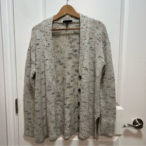 Lane Bryant Cardigan Size 14/16 Sweater Beige Metallic Speckled Wool Neutral